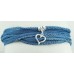 Heart with silk bracelet/necklace 